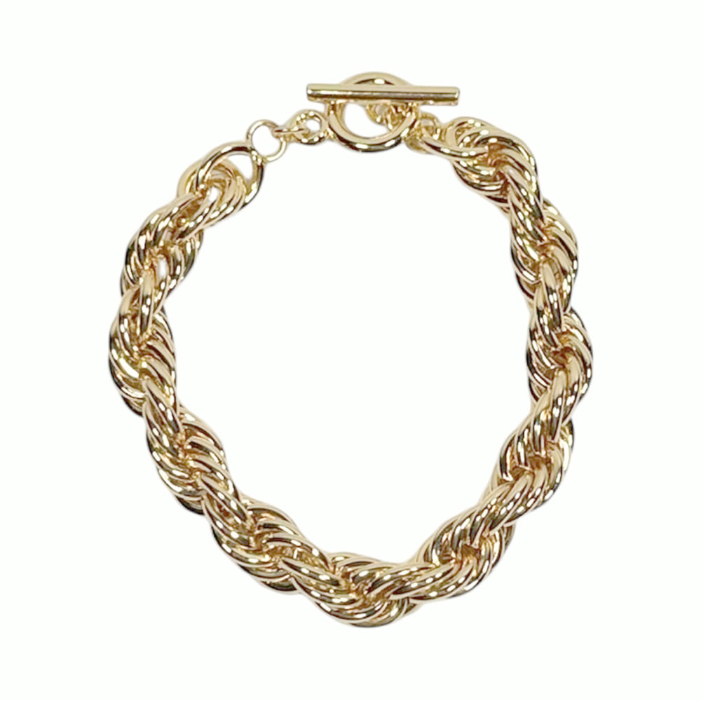 West and Co Jewelry West and Co 18K Gold Plated Burnished Thick Rope Bobbie Bracelet with Toggle