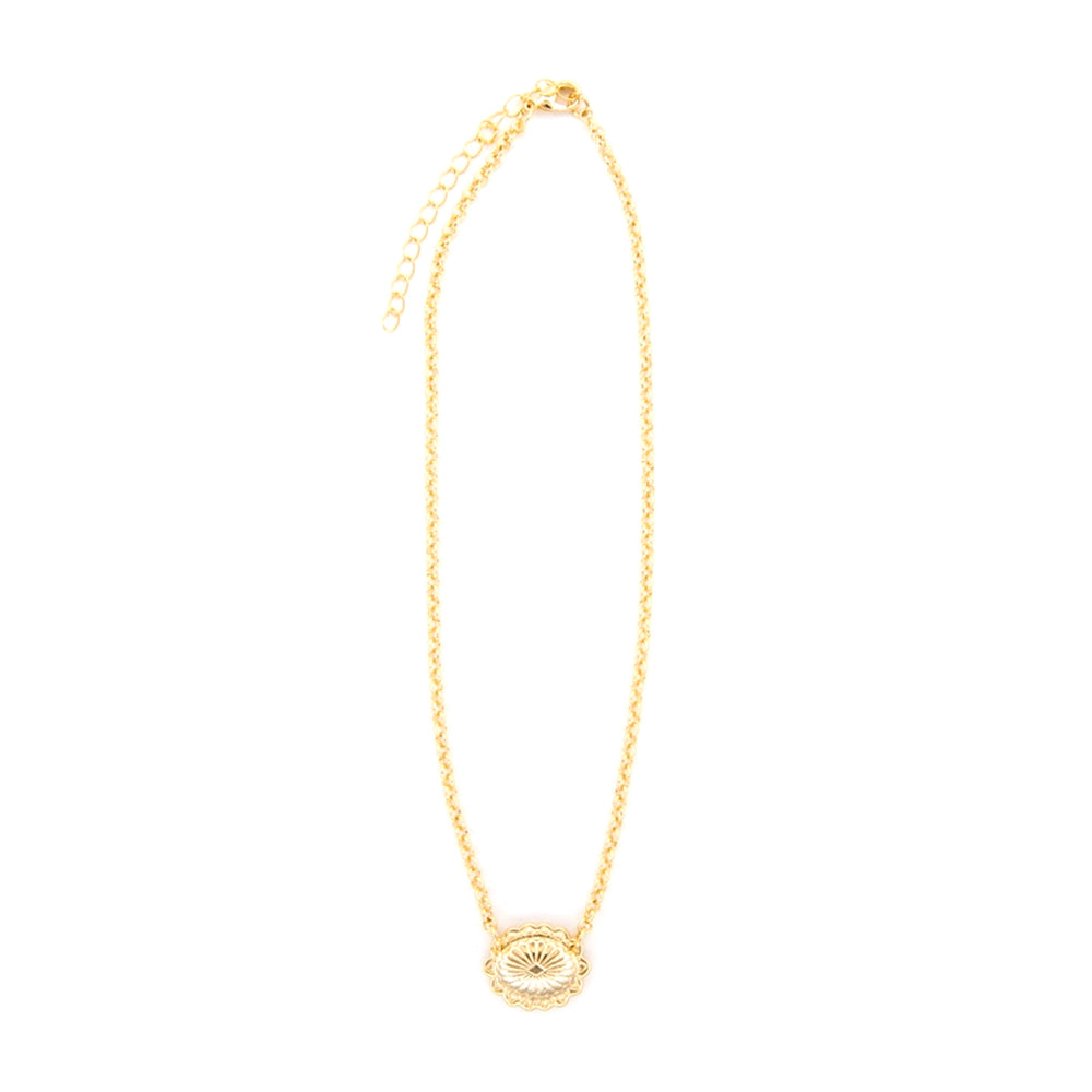West and Co Jewelry West and Co 18K Gold Plated Dainty Concho Nancy Necklace