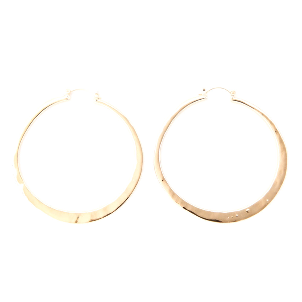 West and Co Jewelry West and Co 18K Gold Plated Thin Hammered Whitman Hoop Earrings