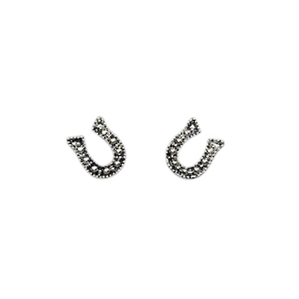 West and Co Jewelry West and Co 18K White Gold Plated Horseshoe Stud Earrings