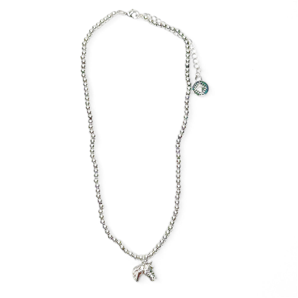 West and Co Jewelry West and Co 18K White Gold Plated Necklace with Horse Head Charm