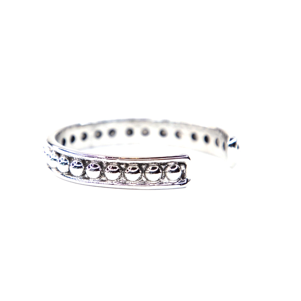 West and Co Jewelry West and Co 18K White Gold Plated Thick Burnished Dotted Sydney Bangle Bracelet