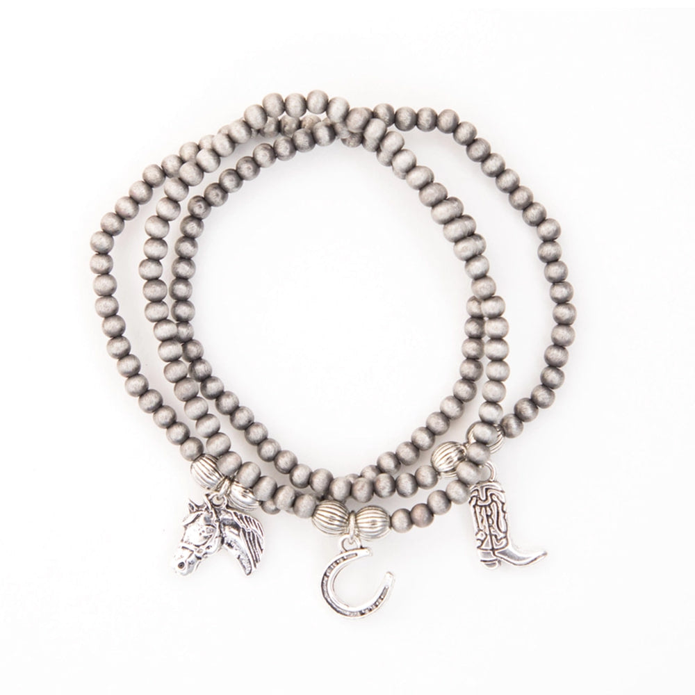 West and Co Jewelry West and Co 3pc Dainty Bracelets with Horseshoe, Boot and Horse Head Charms