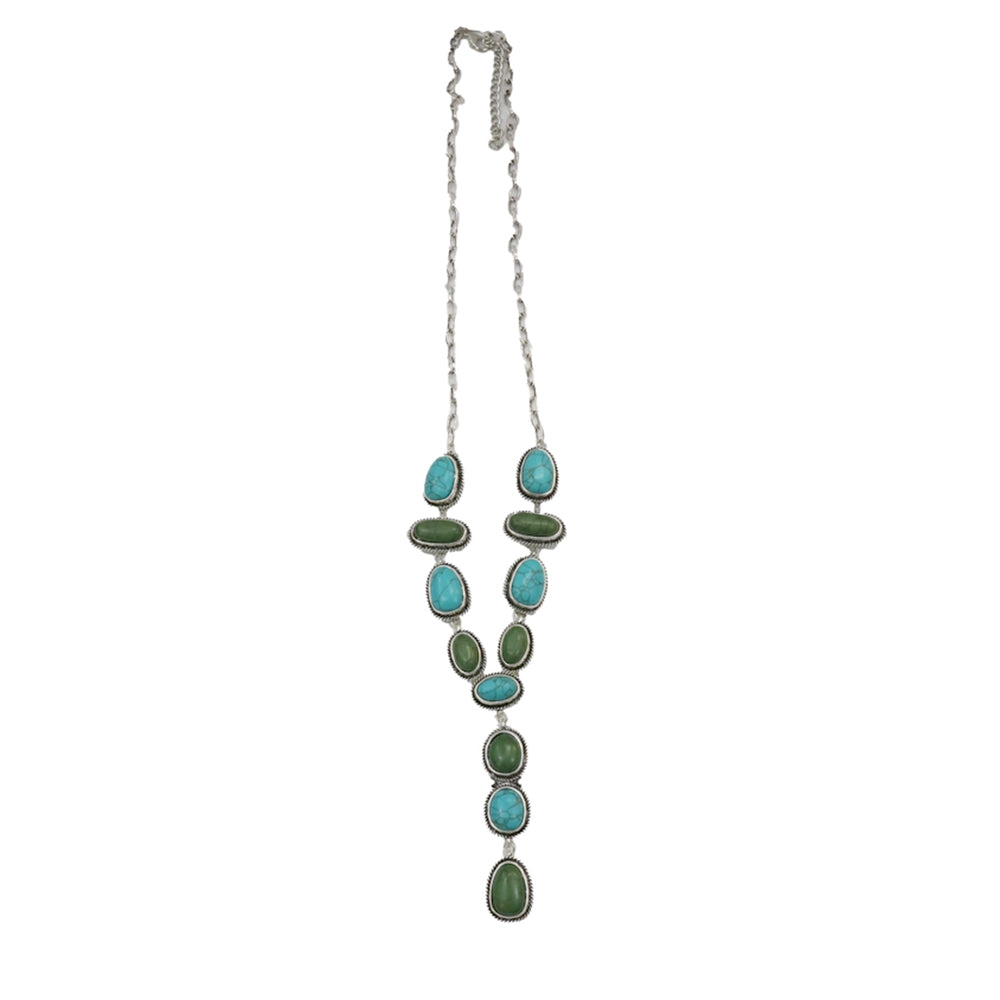 West and Co Jewelry West and Co Faux Turquoise and Green Lariat Style Necklace