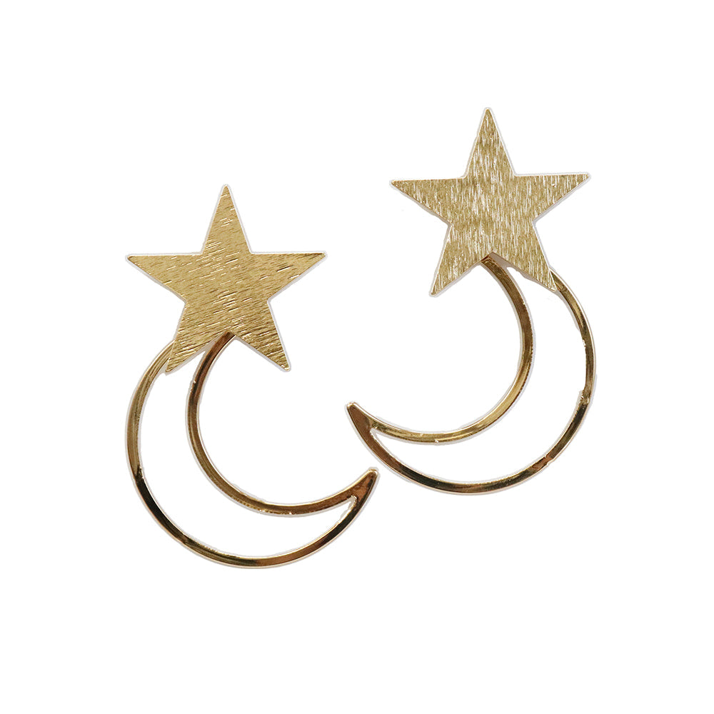 West and Co Jewelry West and Co Gold Moon and Star Earrings