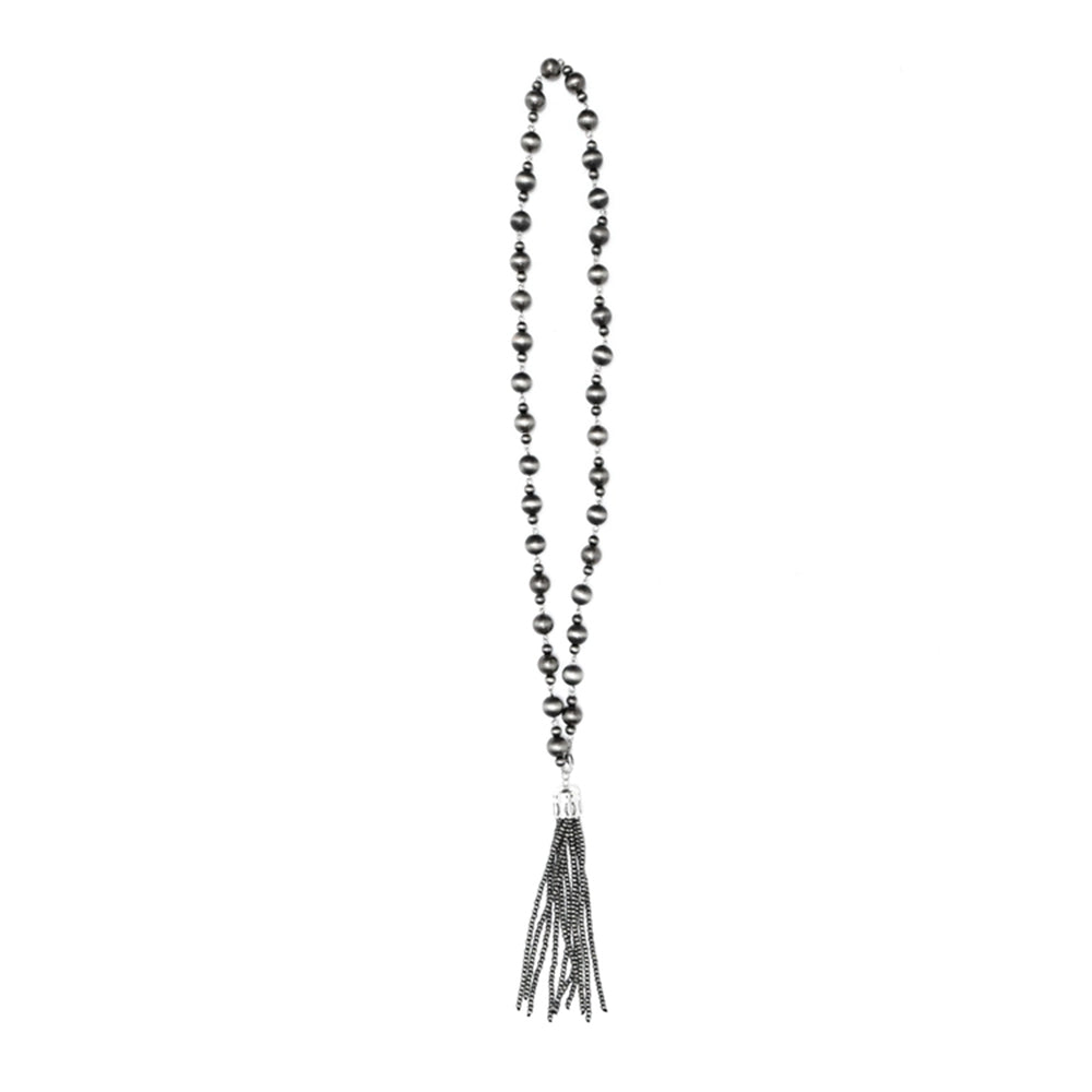 West and Co Jewelry West and Co Multi Way Faux Navajo Pearl Necklace with Tassel