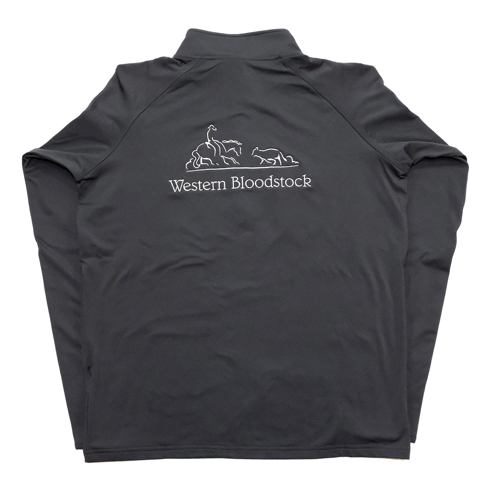 Western Bloodstock Apparel Western Bloodstock Embroidered Full Back Logo Charcoal Poly Spandex Men's Half-zip Pullover