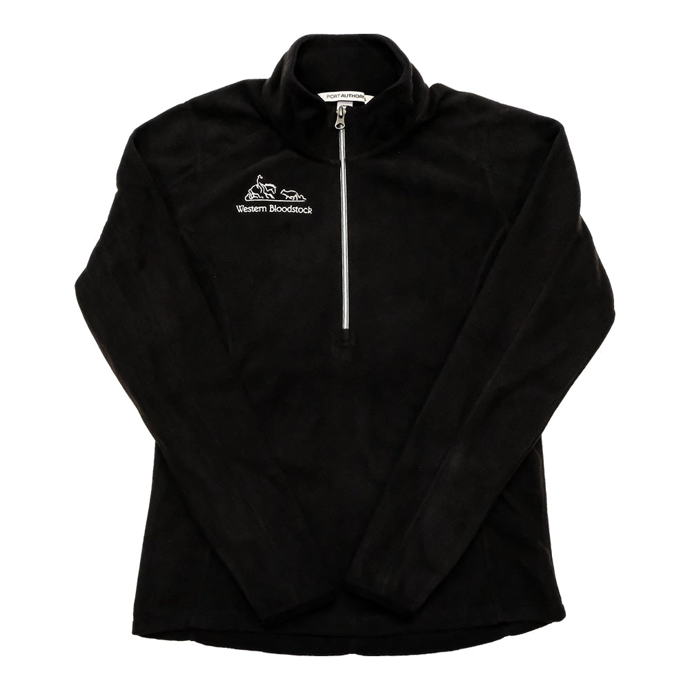 Western Bloodstock Apparel Western Bloodstock Embroidered Full Chest Logo Black Microfleece Women's Half-zip Pullover