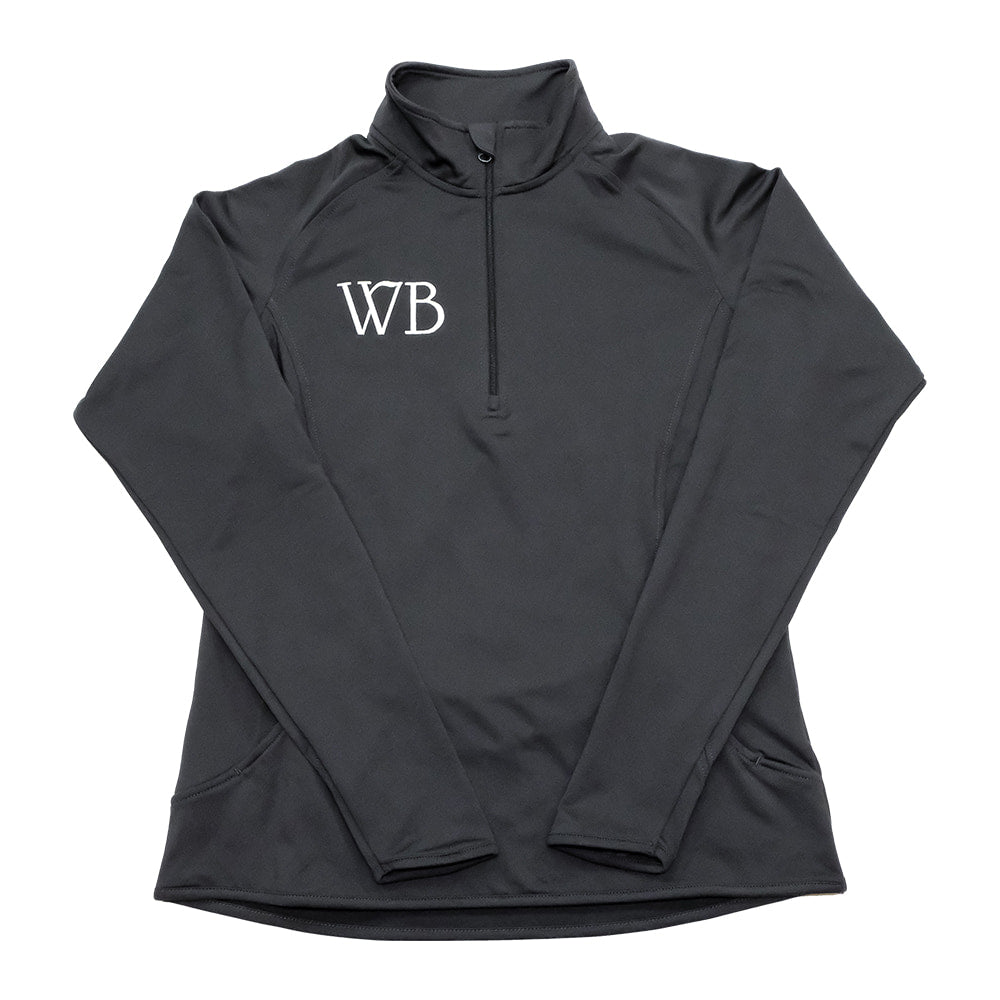 Western Bloodstock Apparel Western Bloodstock Embroidered WB Chest Logo Charcoal Poly Spandex Women's Half-Zip Pullover