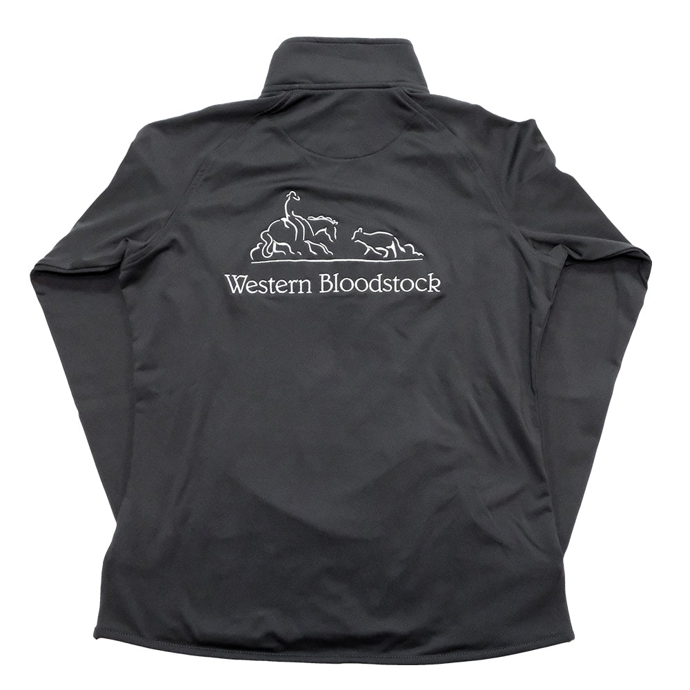 Western Bloodstock Apparel Western Bloodstock Full Embroidered Back Logo Charcoal Poly Spandex Women's Half-zip Pullover - Plus Size