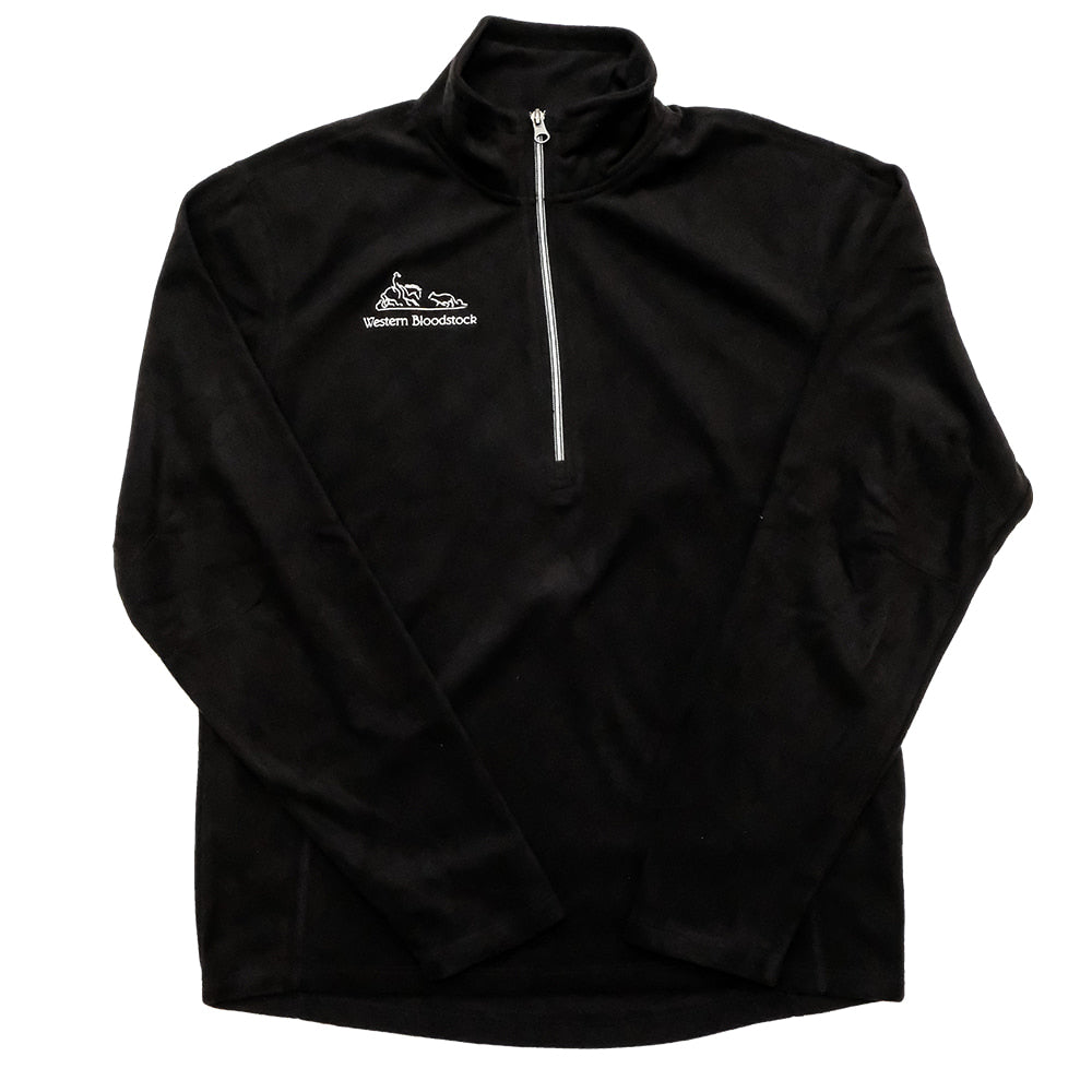 Western Bloodstock Apparel Western Bloodstock Full Embroidered Chest Logo Mens Half-zip Microfleece Black Pullover