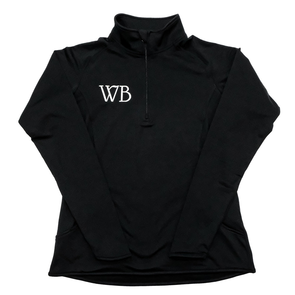 Western Bloodstock Apparel Western Bloodstock WB Chest Embroidered Black Poly Spandex Women's Half-zip Pullover