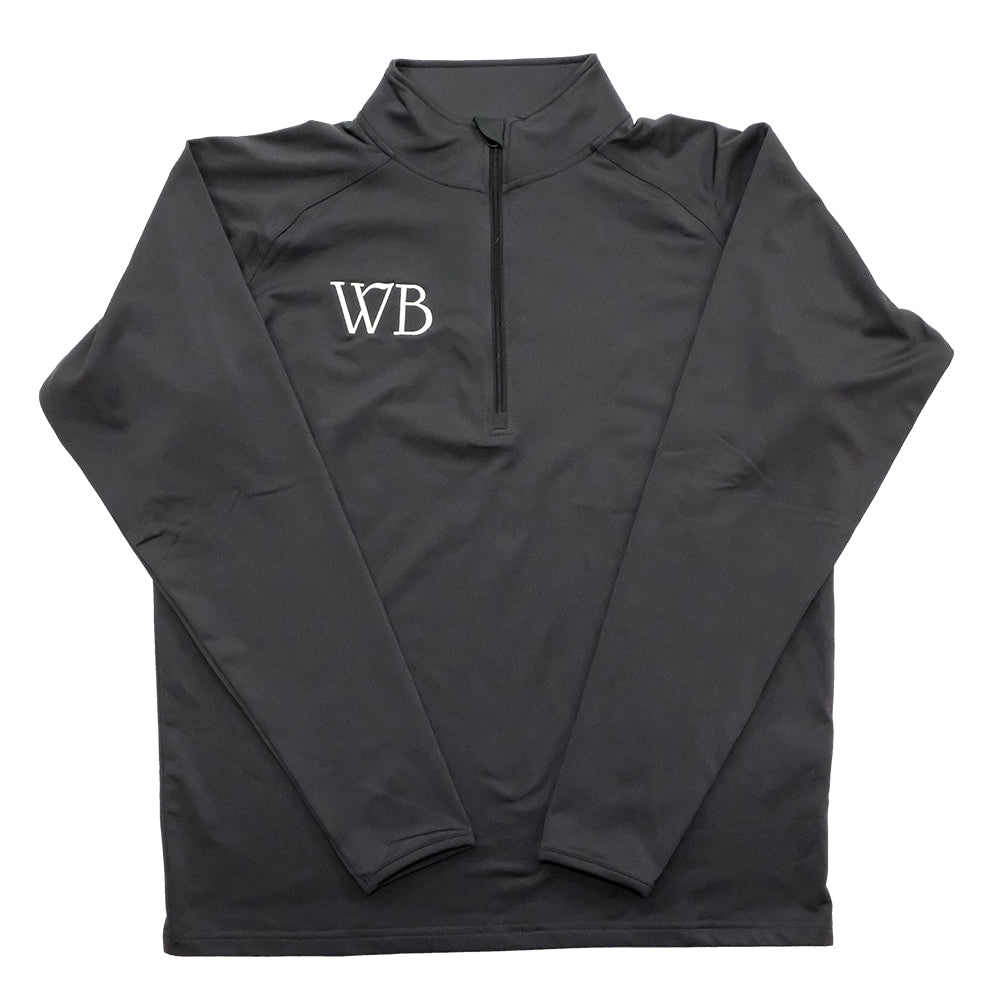 Western Bloodstock Apparel Western Bloodstock WB Embroidered Chest Logo Charcoal Poly Spandex Men's Half-zip Pullover