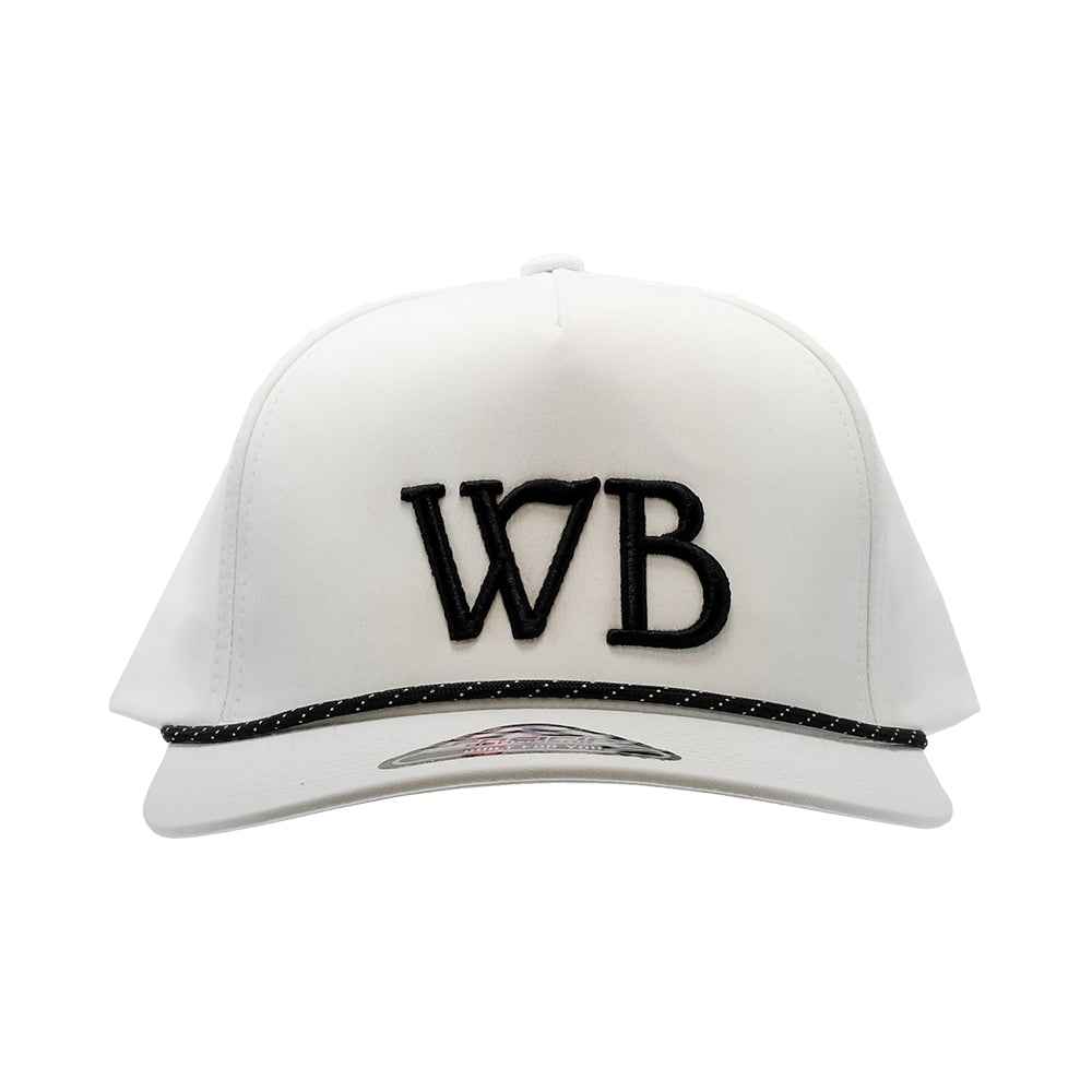 Western Bloodstock Hats Western Bloodstock Black WB Puff Embroidered 5 Panel White Weekender Cap