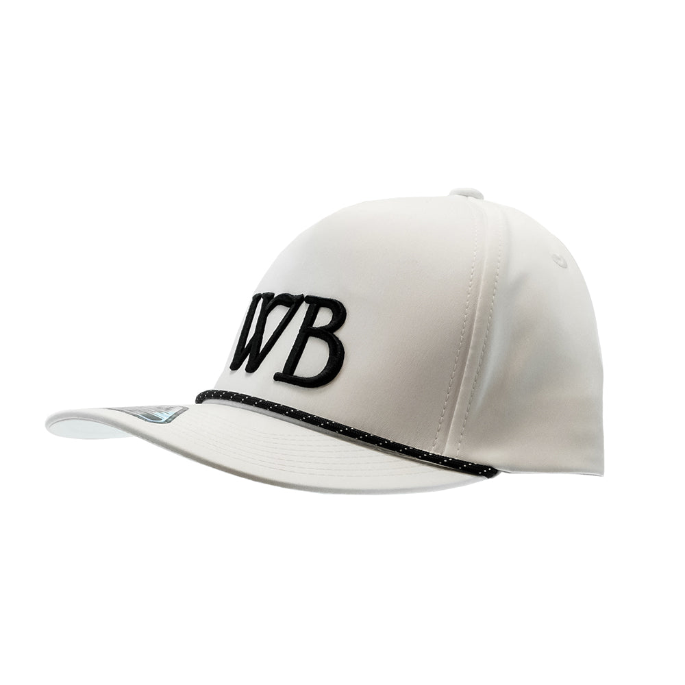 Western Bloodstock Hats Western Bloodstock Black WB Puff Embroidered 5 Panel White Weekender Cap