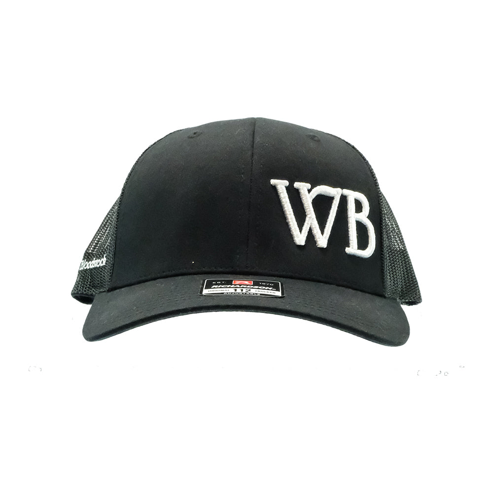 Western Bloodstock Hats Western Bloodstock Black with White WB Stitching Cap