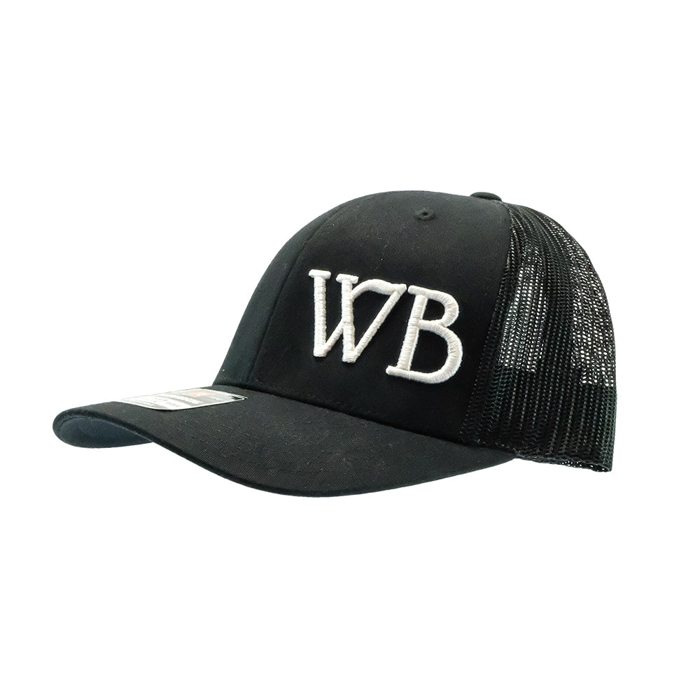Western Bloodstock Hats Western Bloodstock Black with White WB Stitching Cap