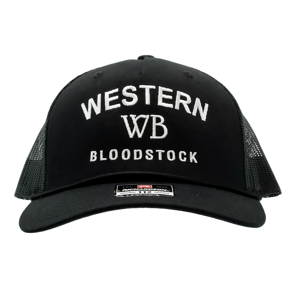 Western Bloodstock Hats Western Bloodstock White Front Logo Black Mesh Back Cap