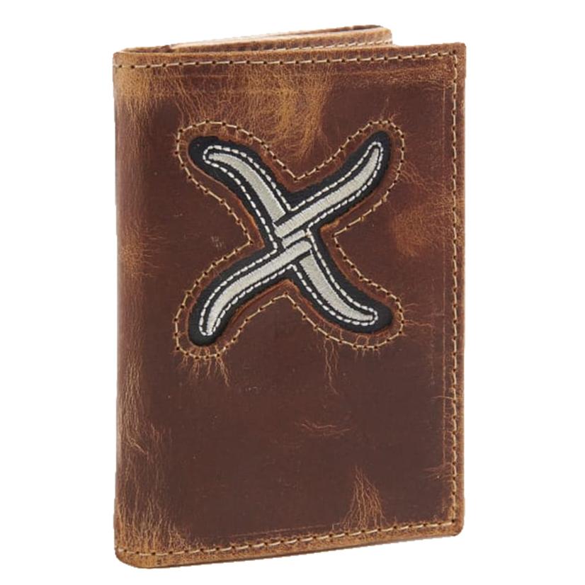 Western Fashion Acc. Other Brown / Osfa Twisted X Men's Trifold Distressed Brown And White Wallet