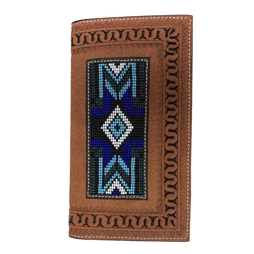 Western Fashion Acc. Other Brown / OSFA Twisted X Rodeo Leather with Blue Bead Inlay Wallet