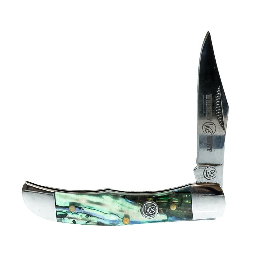 Whiskey Bent Knives Knives Green / 2.75" Whiskey Bent Knives Green Abalone Mini Hunter Knife