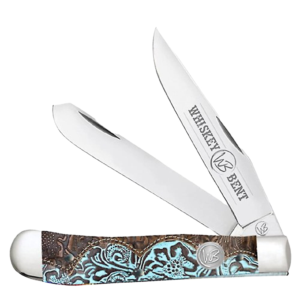 Whiskey Bent Knives Knives Whiskey Bent Knives Country Tooled Trapper Knife