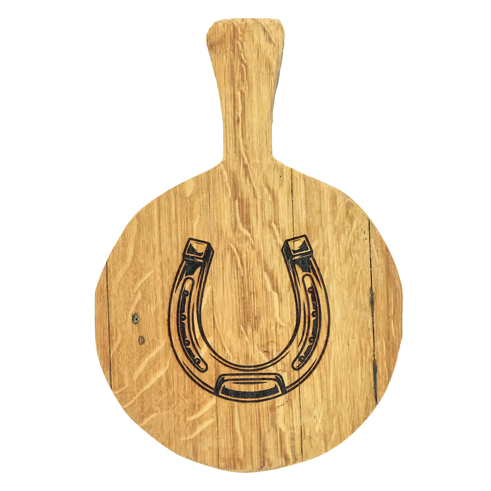 Whiskey+Winedesign Home Decor OSFA Whiskey And Wine Design Horseshoe Natural Round Wine Head Cheese Board
