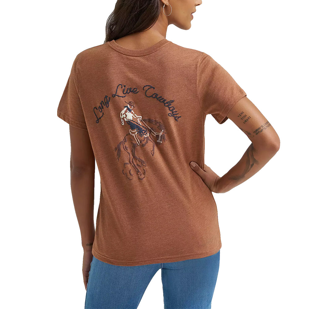 Wrangler 3000 T-SHIRTS + TANKS WOMENS SHORT SLEEVE T SHIRT IN RAWHIDE HEATHER