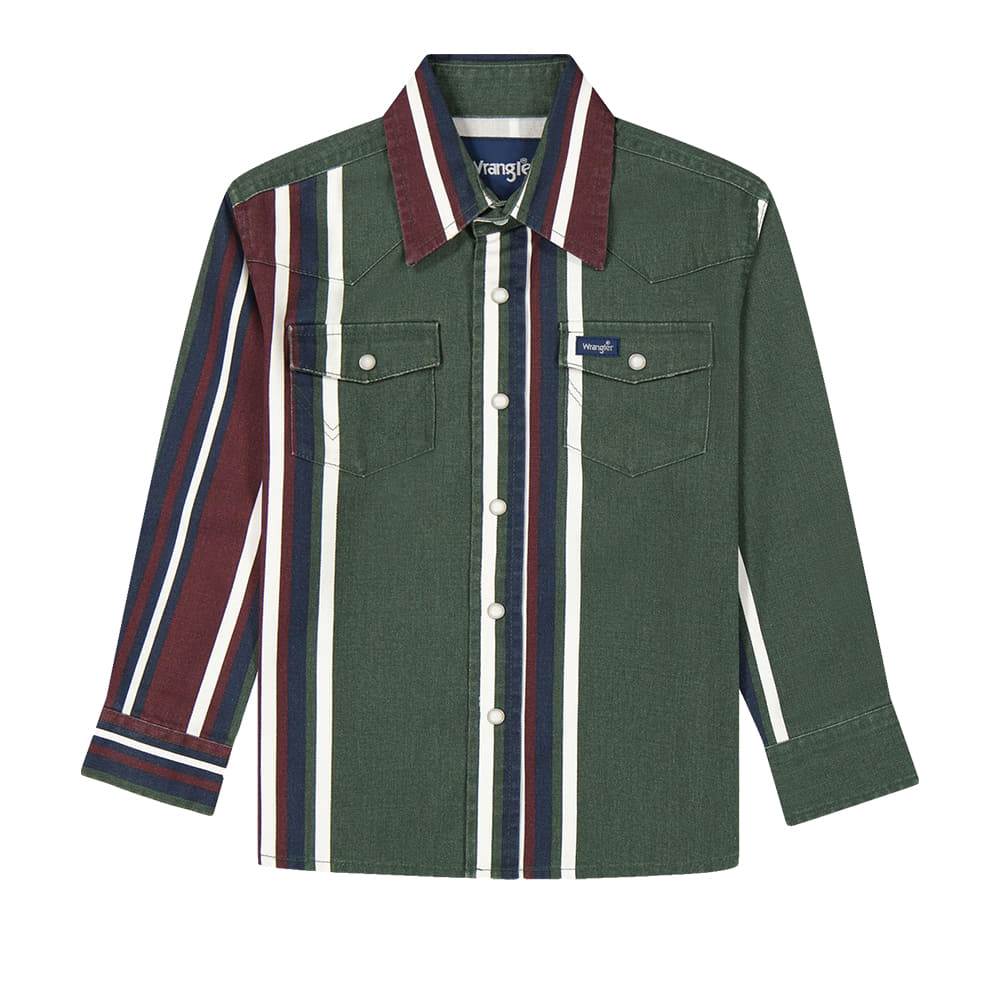 Wrangler Apparel Boys Vintage Brushpopper Stripe Shirt