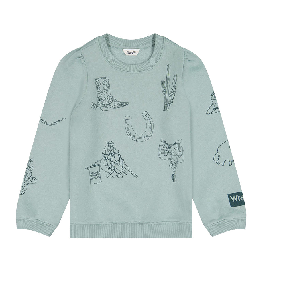 Wrangler Apparel Girls Print Sweatshirt