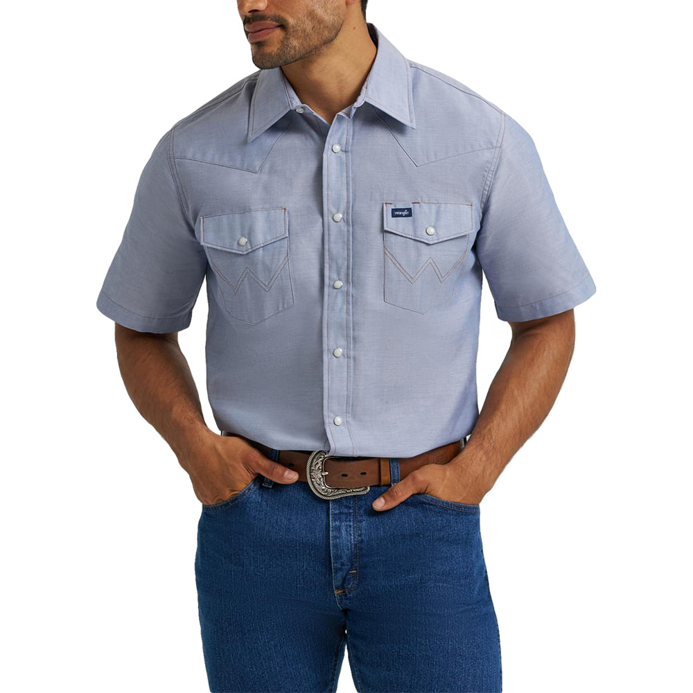 Wrangler Apparel Mens Classic Fit Western Short Sleeve Work Shirt