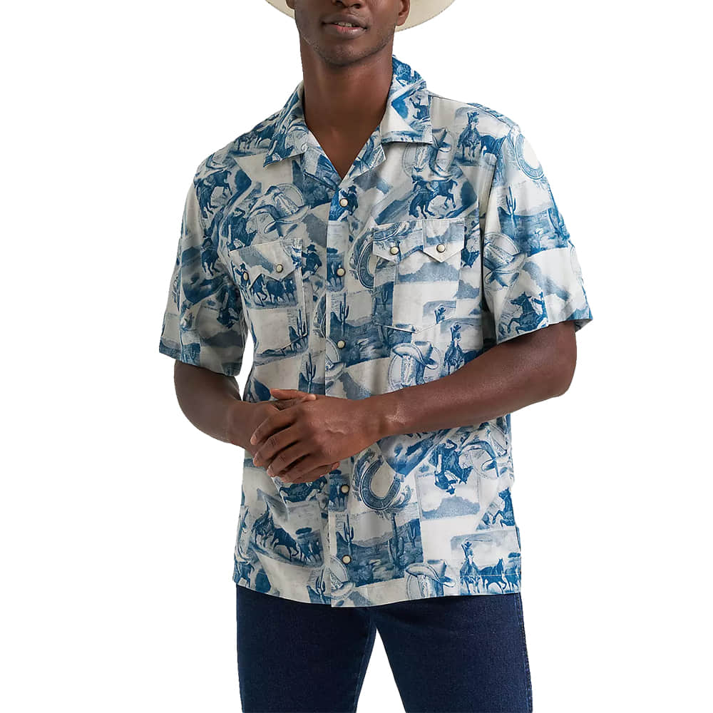 Wrangler Apparel MENS COCONUT COWBOY SHORT SLEEVE SNAP SHIRT