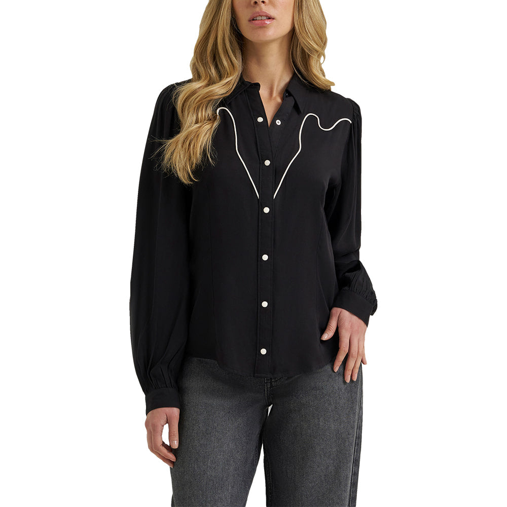 Wrangler Apparel W Western L/S Blouse Concho Buttons