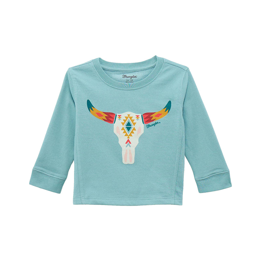 Wrangler Apparel Wrangler Blue Graphic Crew Girls Infant and Toddler Sweatshirt