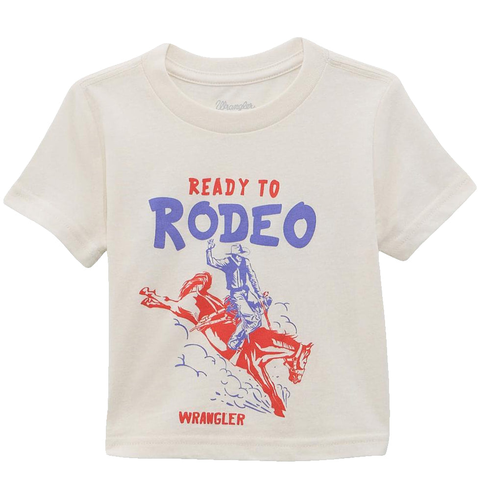 Wrangler Apparel Wrangler Infant Boy's Marshmallow Heather Rodeo Graphic Short Sleeve Shirt
