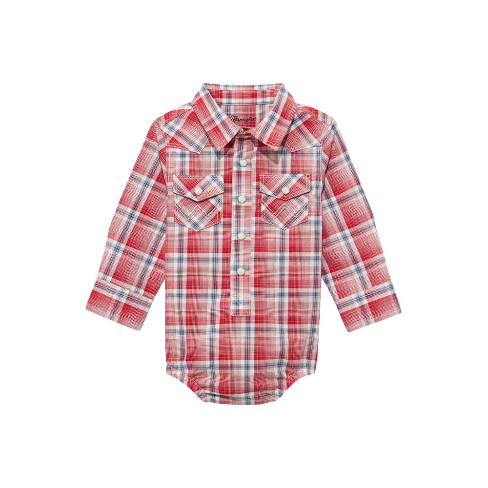 Wrangler Apparel Wrangler Infant Red Long Sleeve Snap Onesie