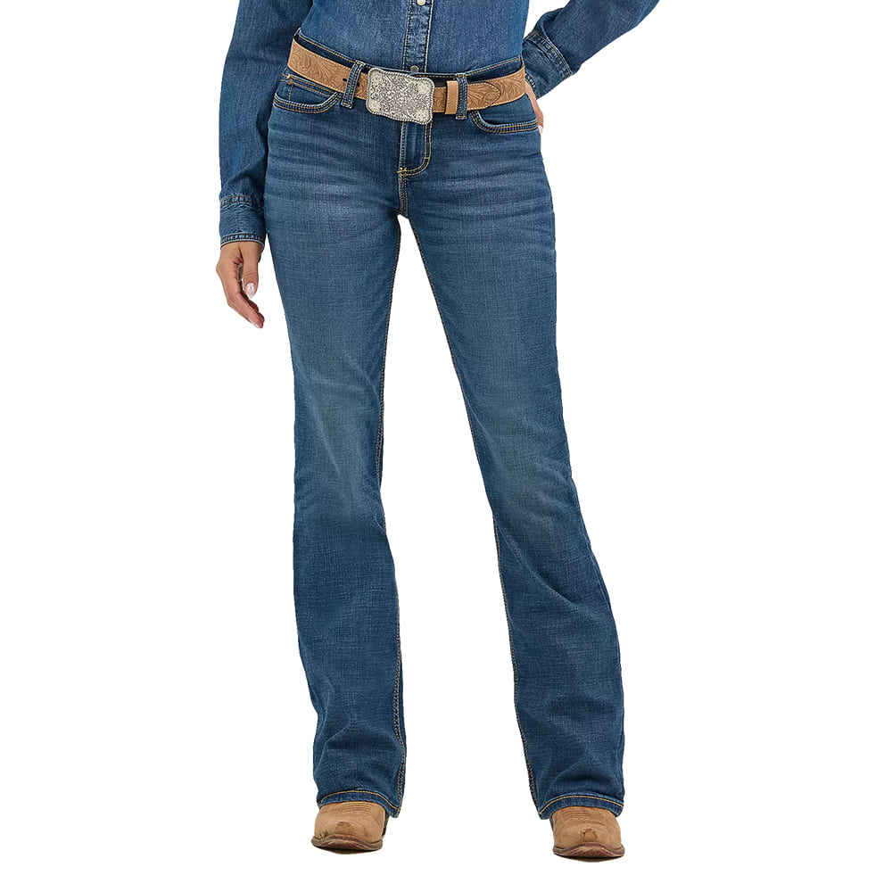 Wrangler Apparel Wrangler Mae Mid-Rise Dark Blue Plus Women's Bootcut Jeans