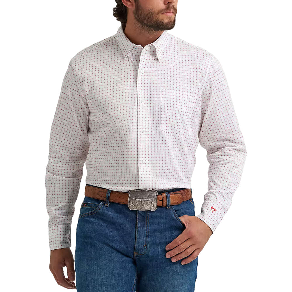 Wrangler Apparel Wrangler Men's Cody Johnson Red and White Long Sleeve Shirt