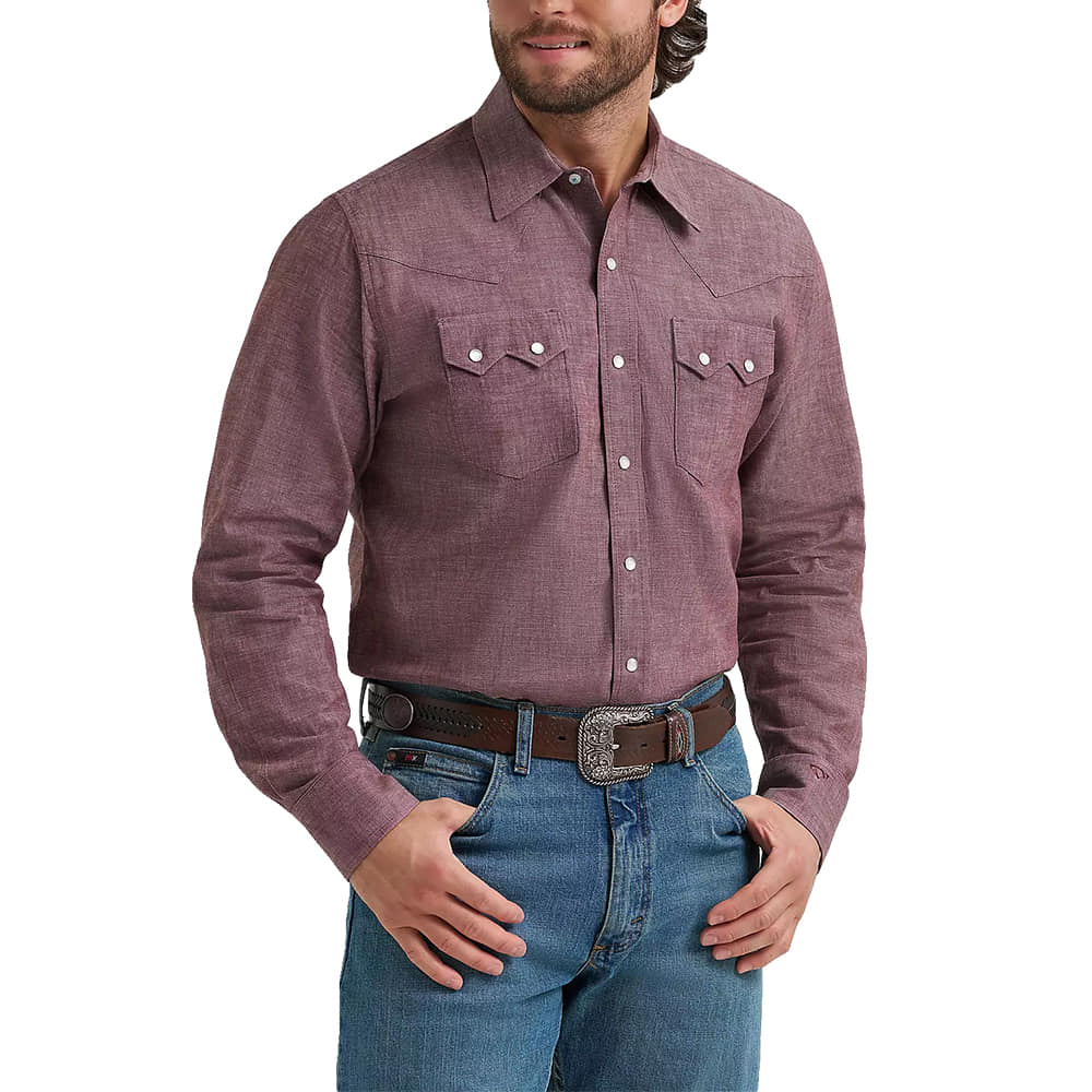 Wrangler Apparel Wrangler Men's Maroon Cody Johnson Long Sleeve Shirt