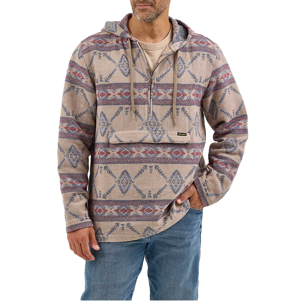 Wrangler Apparel Wrangler Men's Multicolor Aztec Hooded Pull Over