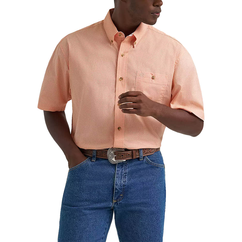 Wrangler Apparel Wrangler Men's Peach George Strait Collection Short Sleeve Shirt