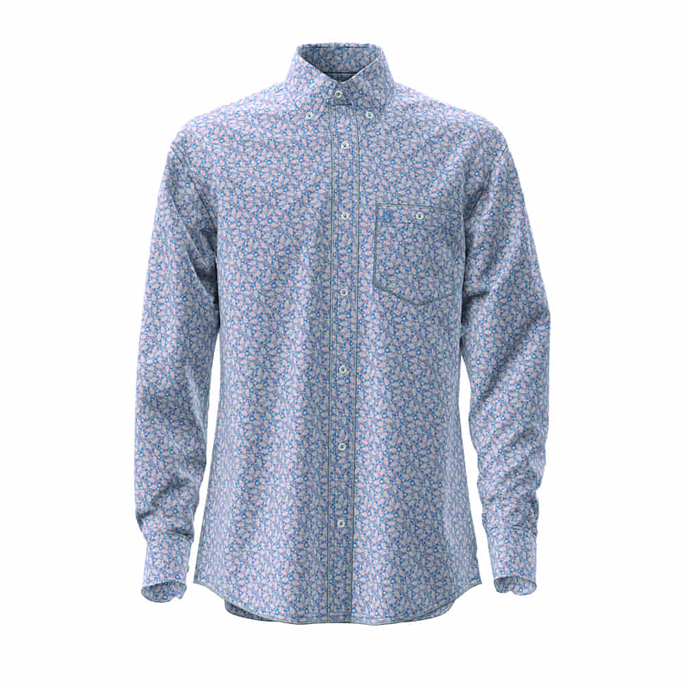 Wrangler Apparel Wrangler Men's Red and Blue Printed Relaxed Fit Shirt