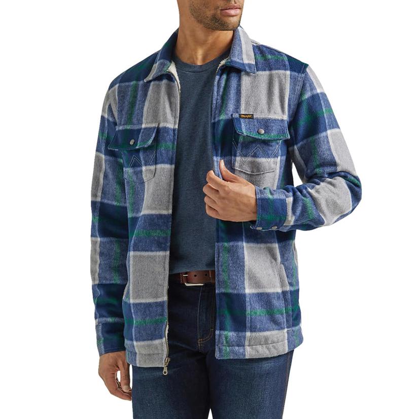 Wrangler Apparel Wrangler Men's Sherpa Lined Flannel Shirt Jacket
