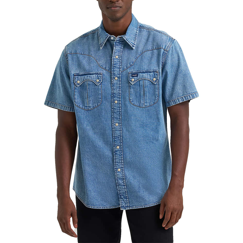 Wrangler Apparel Wrangler Men's Short Sleeve Snap Denim Shirt
