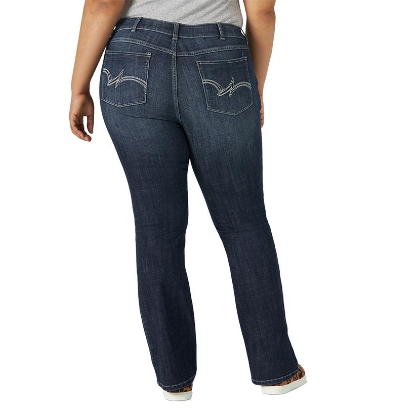 Wrangler APPAREL Wrangler Plus Size Midrise Bootcut Dark Wash Women's Jeans