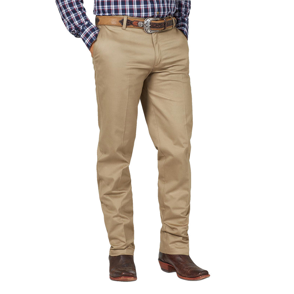 Wrangler Apparel Wrangler Western Casual Flat Front Relaxed Fit Pants in Khaki