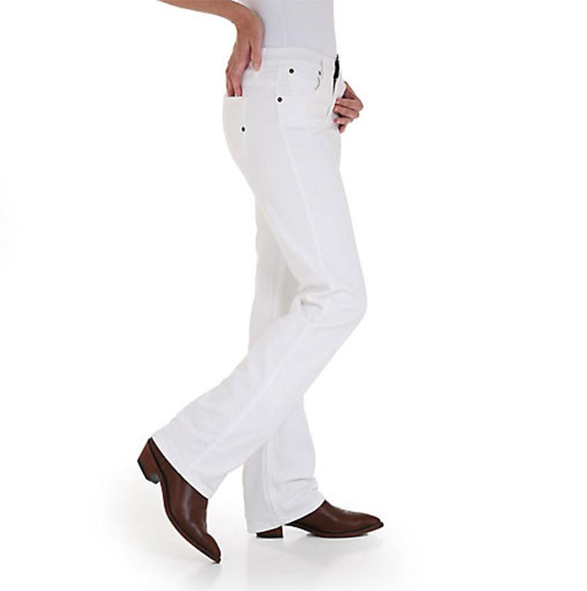 Wrangler Apparel Wrangler Women's Q-Baby Mid-Rise White Boot Cut Jeans