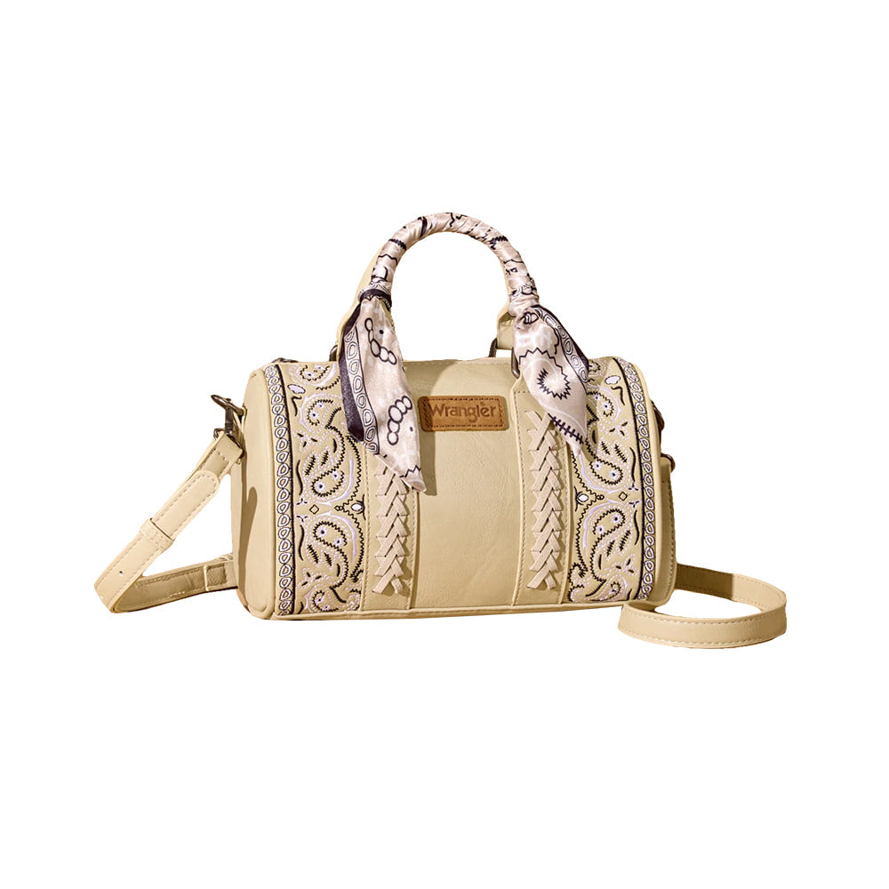Wrangler Other Wrangler Bandana Paisley Print Barrel Crossbody in Tan