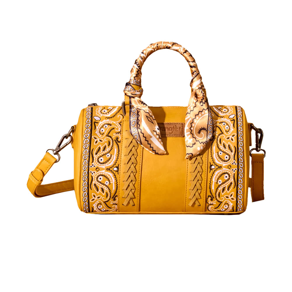 Wrangler Other Wrangler Bandana Paisley Print Barrel Crossbody in Yellow