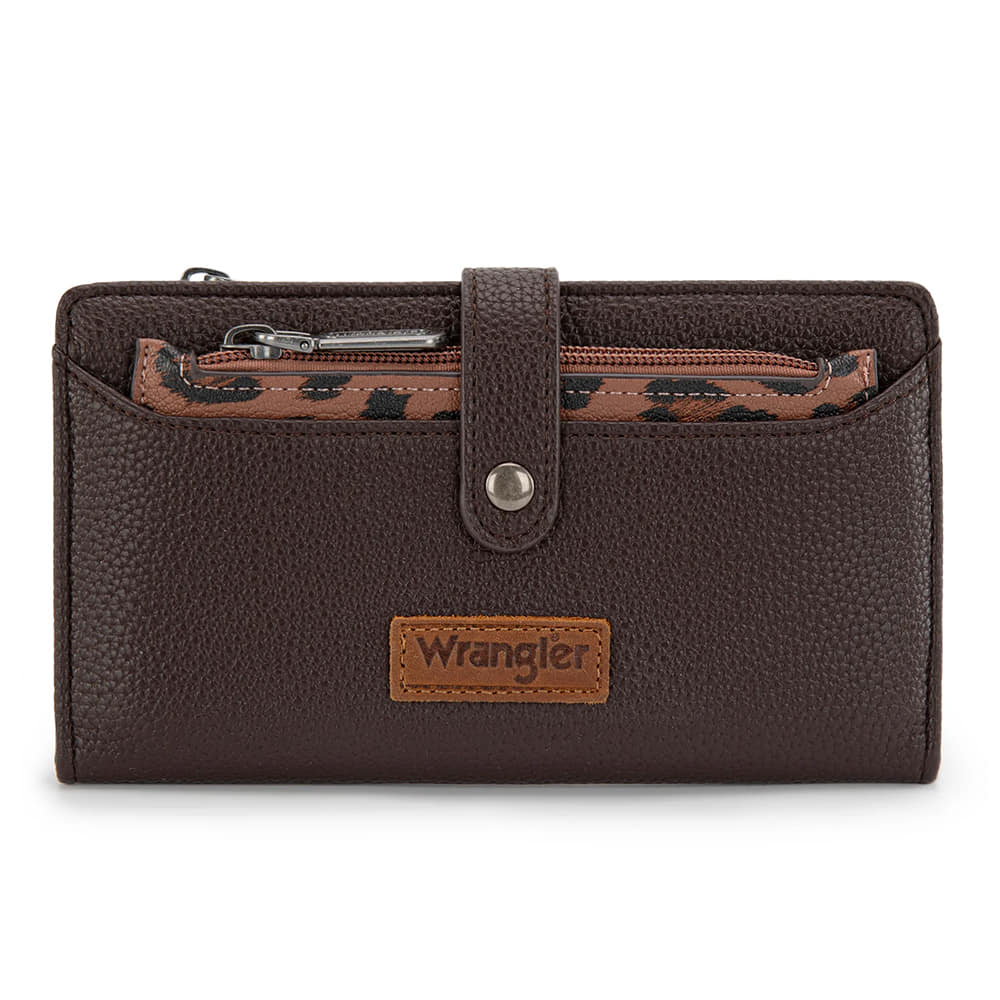 Wrangler Other Wrangler Coffee Western Bifold RFID with Detachable Pouch Wallet